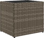 vidaXL Plantenbak 36x30x32 cm poly rattan grijs