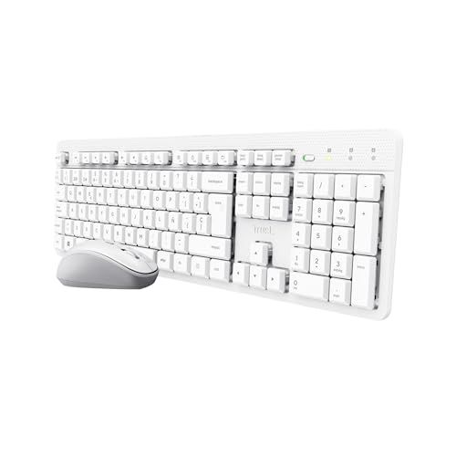 Trust ODY II Spaanse QWERTY-lay-out toetsenbord en muis set draadloos wit