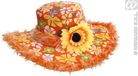 Finidi Hawaii hoed oranje met bloemen