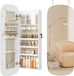 SONGMICS Armoire à bijoux, miroir, boîte à bijoux, organisateur avec lumière LED et serrure, plusieurs compartiments, pour boucles d'oreilles, collier, surface blanche et doublure grise