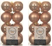 Decoris petites boules de Noël - 48x pc - brun toffee - 4 cm - plastique