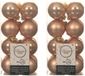 Decoris petites boules de Noël - 48x pc - brun toffee - 4 cm - plastique