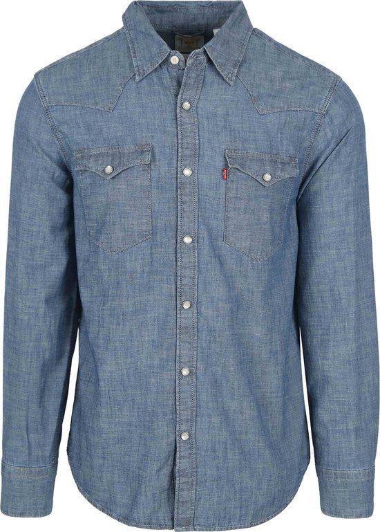 Levi's Barstow Western Overhemd Mid Blauw - Maat S - Heren