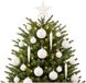 Bellatio Decorations kerstballen set - 33x st - met ster piek - wit - kunststof - onbreekbaar - kerstversiering