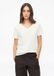 s.Oliver Dames T-shirt met Ronde Hals, Korte Mouw, Extra Kort, Aansluitend, Katoen, Crème, Maat 34