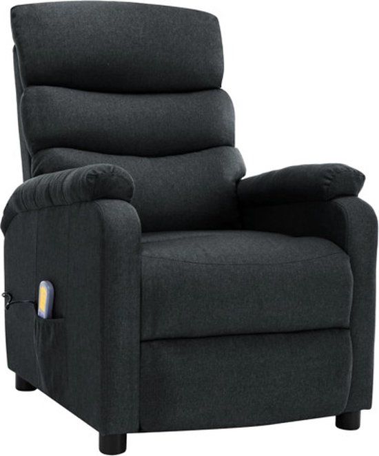 vidaXL Massagestoel stof donkergrijs