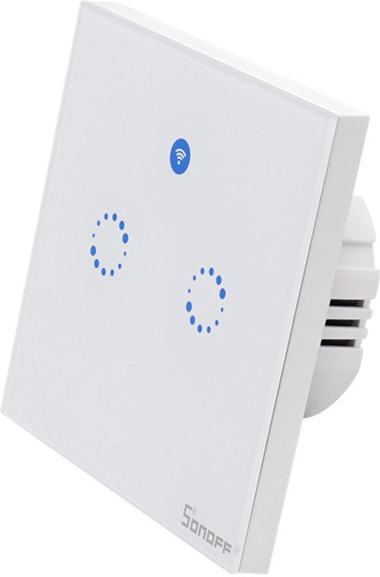 Sonoff Inbouw WiFi Wandschakelaar Smart Home 2 Kanalen 2 x 400W Smart Switch met Touch of Telefoon App maakt alles slim geschikt voor Amazon Echo en Google Home