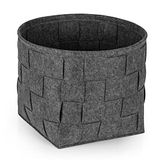 N8WERK Vilten opbergmand 32x32x32cm | Ideaal voor het opbergen van haardhout en tijdschriften | Duurzaam & veelzijdig | Opvouwbare opbergmand geschikt voor planken [Donkergrijs]