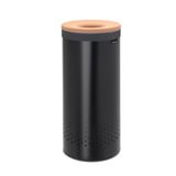 Brabantia Wasmand - 35L - Rond - Zwart - Met Deksel
