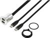 TRU COMPONENTS TC-13376316 USB-C (3.1) 2 x bus/stekker 1 m kabel zilver 1 stuk(s)