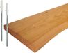 Relaxdays Wandplank zwevend - 60 cm - boomstam - hout - lichtbruin