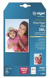 SIGEL IP606 Inkjet Fotopapier Ultra, 10 x 15 cm, 260 g, 20 + 4 vellen gratis, hoogglanzend, extreem lichtbestendig