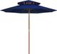 Maison Exclusive - Parasol à double toit et mât en bois, bleu, 270 cm