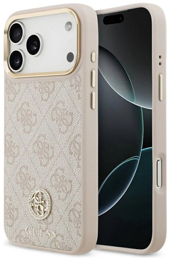 Guess 4G Case Strass Logo Magsafe voor iPhone 17 Pro Max - Zwart