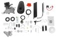 Kit de moteur de vélo - Moteur à essence 2 temps de 100 cc - Monocylindre, refroidi par air - Allumage CDI - Pignon 36T - Convient aux vélos de taille de cadre 66–71 cm - Argenté