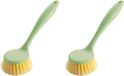 Tawestra Set de brosses à vaisselle avec 2 pièces - Brosse de nettoyage avec manche en bambou