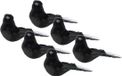Cosy @ Home 6x stuks kunststof decoratie vogels op clip zwart 12 cm