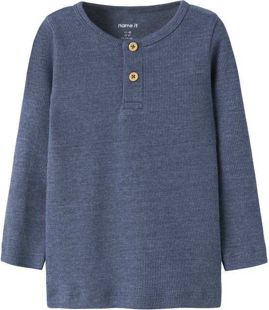 NAME IT NMMKAB LS TOP NOOS Jongens Blouse Lange Mouw Katoen Blend Vintage Indigo Maat 110