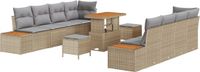 vidaXL Tuinbank - Set - 11 - st - Beige - poly - rattan