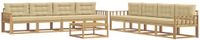 vidaXL - Bank loungeset - Polyester - Wit en Beige