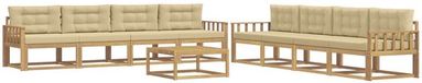 vidaXL - Canapé d'angle - Polyester - Blanc et Beige