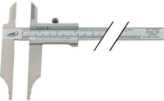 HELIOS PREISSER 0234503 Werkplaatsschuifmaat 300 mm Analoog Metaal Kleurloos