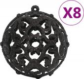vidaXL Set de boules de Noël 111 pièces Polystyrène Noir