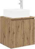 vidaXL Wandgemonteerde wastafelmeubel Artisanaal eiken 53 x 35 x 63 cm