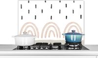KitchenYeah Keuken Spatscherm - Regenboog Pastel Abstract - 80x55 cm - Aluminium