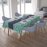 Bonamaison Tafelkleed, Anti-Mold, Sneldrogend, Waterdicht, 100% Polyester Tafellaken, Willekeurig patroon, 140 x 200 Cm - Ontworpen en Vervaardigd in Turkije