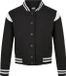 Urban Classics Inset College Sweat Kinder Jacket - Kids 134 - Zwart/Wit