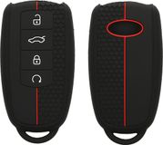 kwmobile autosleutel hoesje geschikt voor Chery Omoda C5 / Jaecoo 7 / Tiggo 7 Pro 8 Pro / Arrizo 5 hoes - Siliconen autosleutel behuizing - Auto sleutel case met honingraat - Sleuteletui in zwart / rood