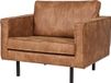 WOOOD BePureHome Rodeo Fauteuil - Recycle Leer - Cognac - Industrieel