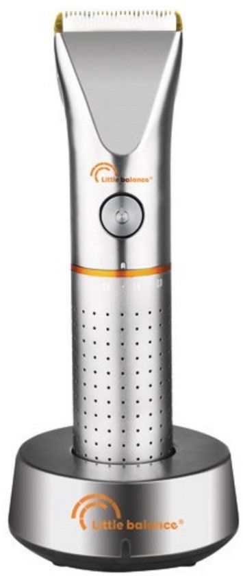 LITTLE BALANCE 8898 Power Titanium, tondeuse voor heren, looptijd 1,50 uur, gebruik met of draadloos, USB-opladen, afneembare messen, 4 snijgeleiders + instelwiel, 5 instellingen, zilver