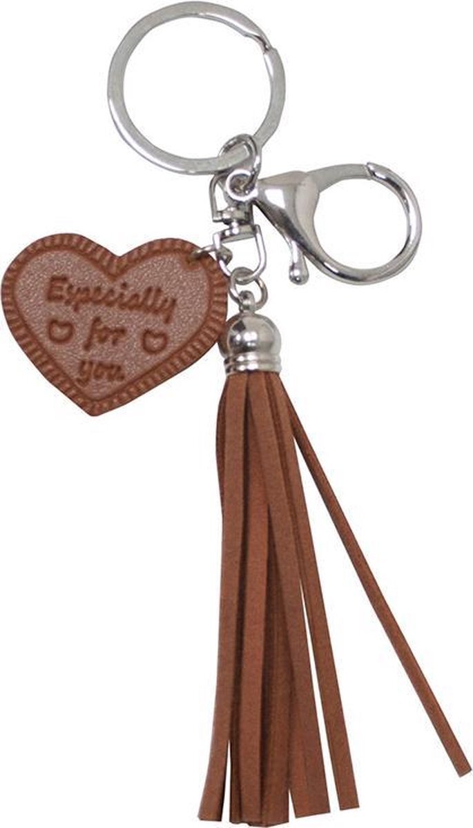 Verhaak sleutelhanger Leather Nature unisex leer donkerbruin