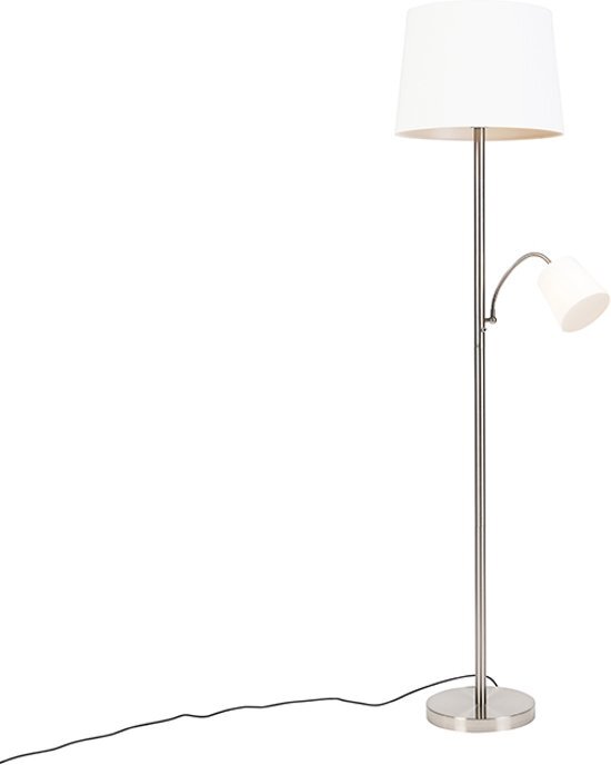 QAZQA Retro - Vloerlamp met flexarm - 1 lichts - H 1580 mm - staal