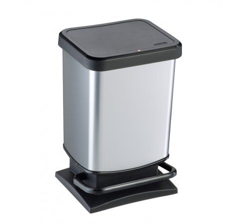 Rotho Babydesign 1754010264 Vuilnisbak - 20 liter - Zwart/Zilver