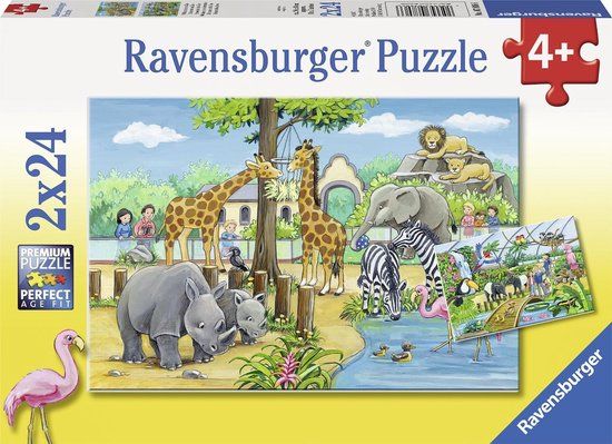 Ravensburger Welkom in de dierentuin - Twee puzzels van 24 stukjes - Kinderpuzzel