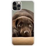 iPhone 12 Pro Chiot marron bedrukt siliconen hoesje