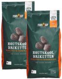 Fire-up houtskool briketten - 2x zak met 5 kilo