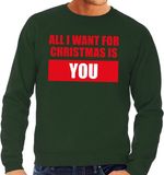 Bellatio Decorations Shoppartners Bv Foute kersttrui / sweater All I Want For Christmas Is You groen voor heren - S