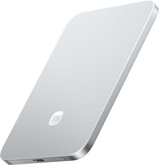 Xiaomi Ultradunne Magnetische Powerbank 5000mAh – 15W Draadloos Opladen – Glacier Silver