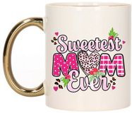 Bellatio Decorations Mok mama - gouden oor - liefste mam ooit - 300 ml
