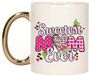 Bellatio Decorations Mok mama - gouden oor - liefste mam ooit - 300 ml