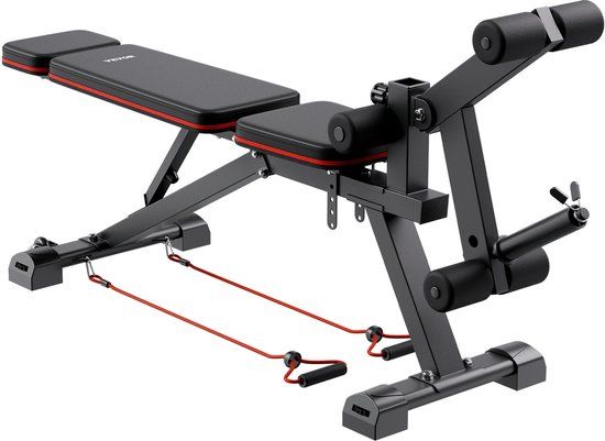 VEVOR Gewichtbank Sit-up Bank Multifunctionele Trainingsbank Verstelbaar 363kg