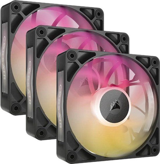 Corsair iCUE LINK RX120 MAX RGB PWM Thick Fans Starter Kit - 3-pack - 120mm - zwart