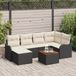 vidaXL Tuinbank - Set - 7 - st - Zwart - poly - rattan