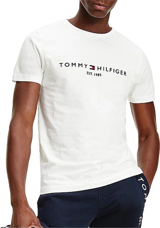 Tommy Hilfiger Logo T-shirt - Wit - Heren - Maat M - Modern-fit