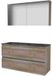 Basic Line Comfort 46 Badkamermeubelset - 120 x 46 cm - Greeploos - 2 Lades - Hardstenen Wastafel - 2 Kraangaten - Spiegelkast - Scotch Oak