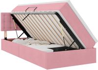 vidaXL Opbergbed met hoofdeinde Roze 100 x 200 cm Fluweel